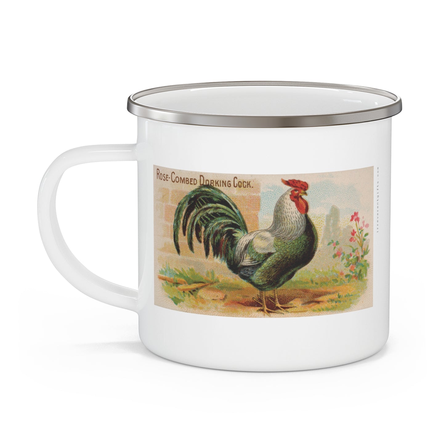 Rose-Combed Dorking Cock Enamel Camping Mug