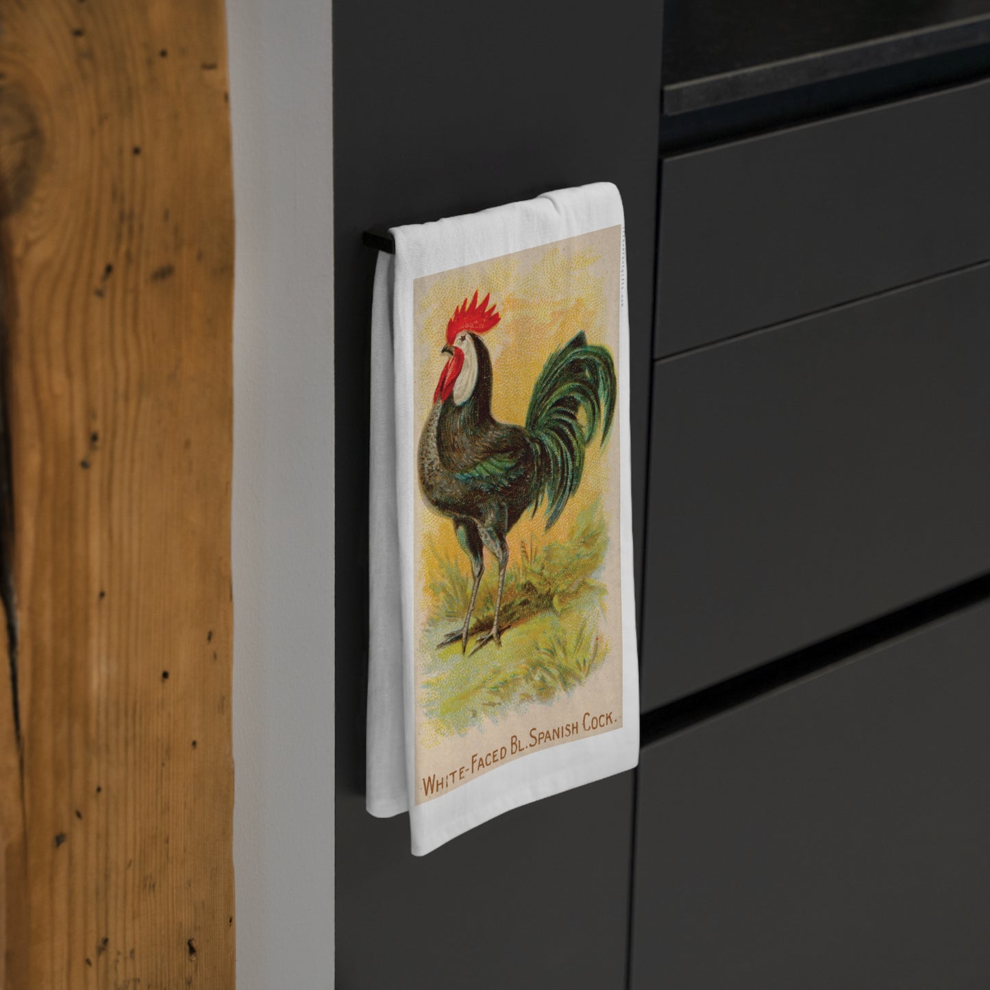 Black Spanish Cock Tea Towel