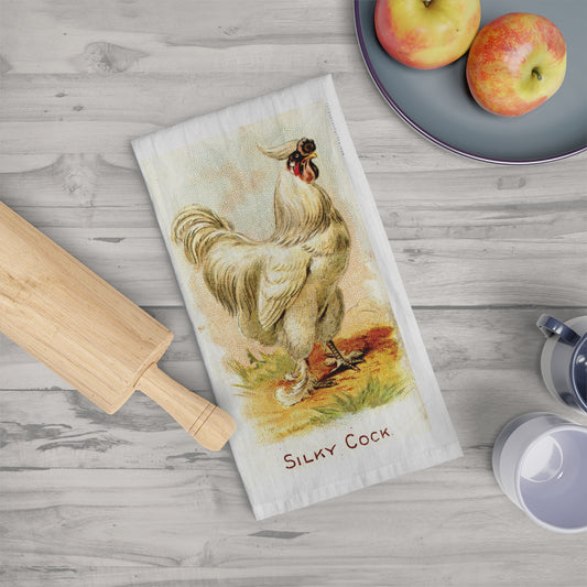 Silky Cock Tea Towel